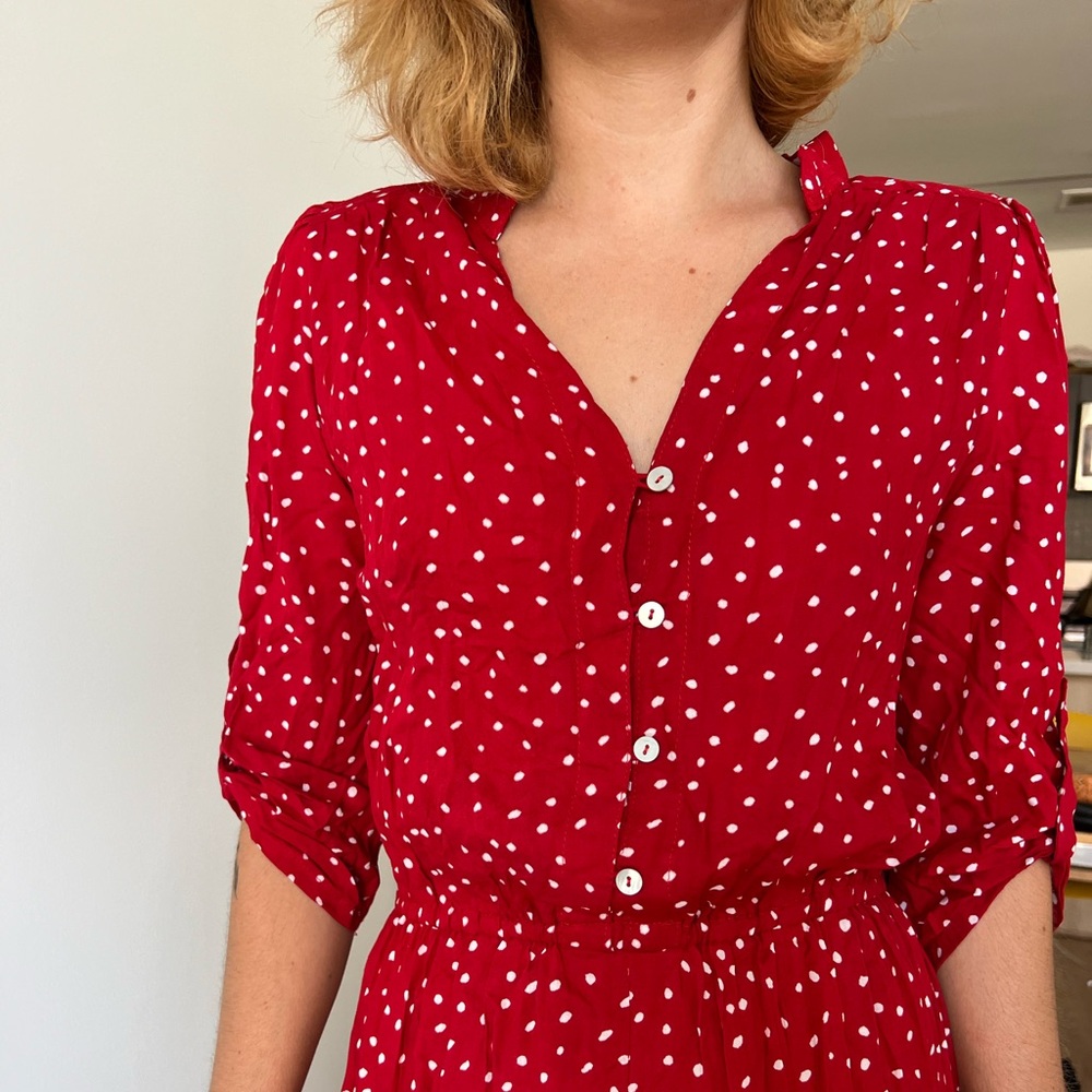 French Polka Dot Cotton Dress